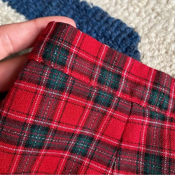 🎄 KIABI DECADE RED GREEN PLAID CHRISTMAS SKIRT!