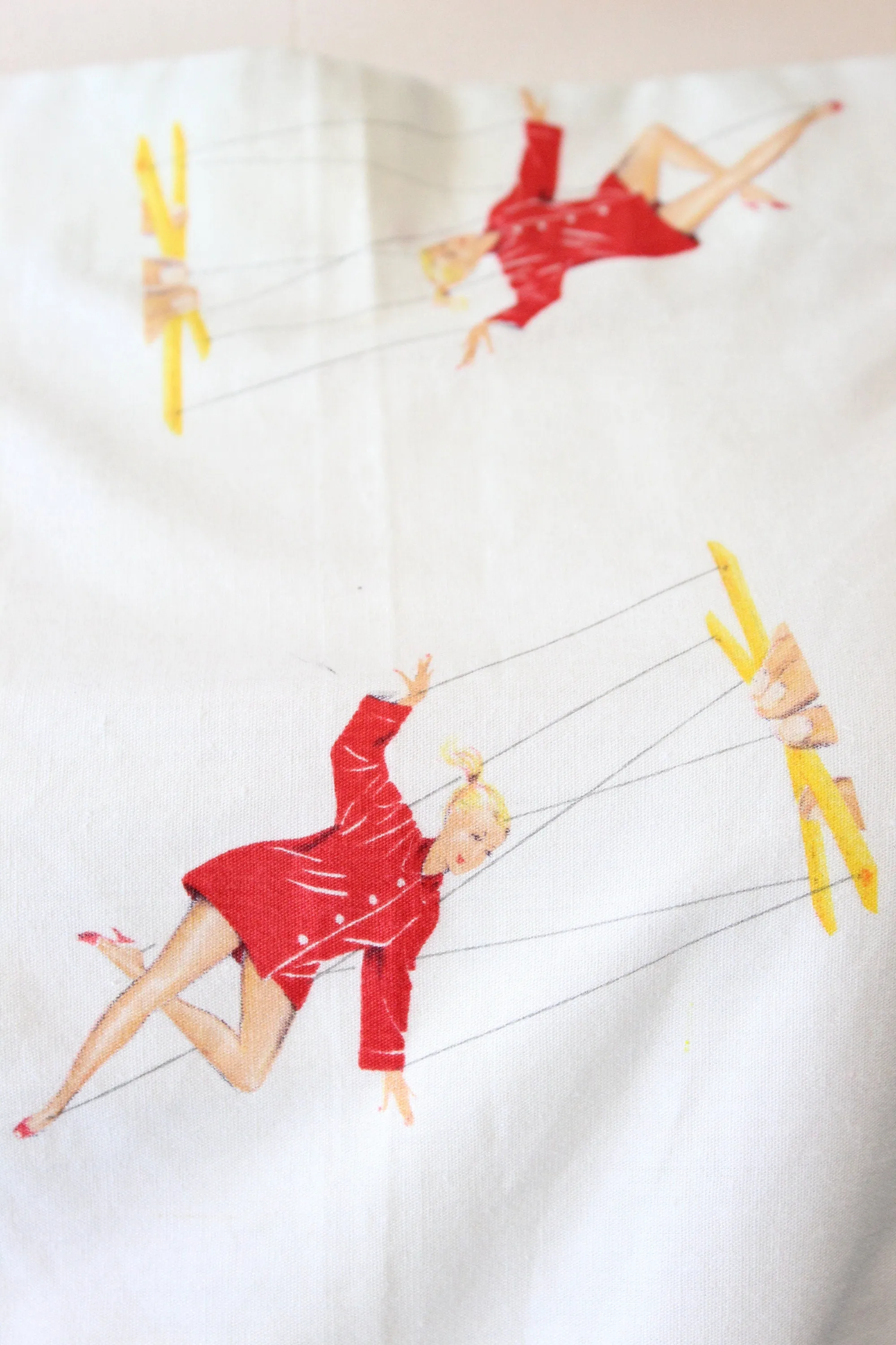 1950s MARIONETTE novelty print fabric romper xs | new spring