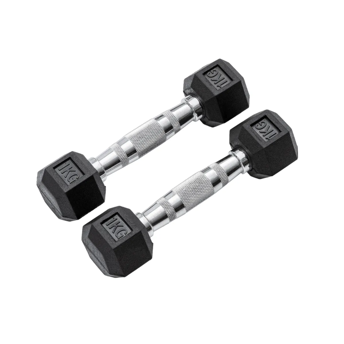 1kg Classic Rubber Hex Dumbbell PAIR