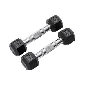 1kg Classic Rubber Hex Dumbbell PAIR