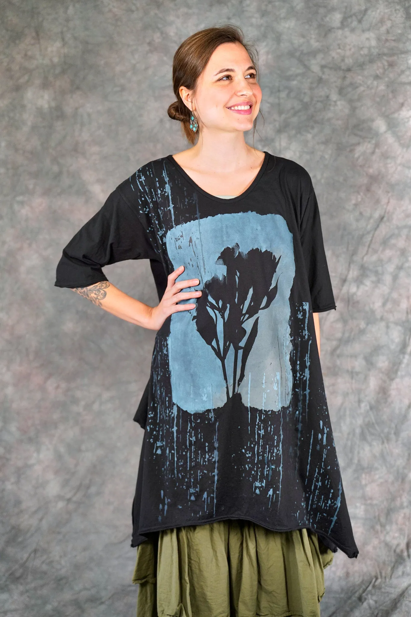 2335 Origami Tunic Black-P