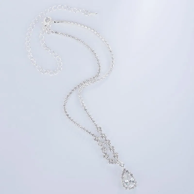 30 Pieces) Minimalist Water Drop Pendant Necklace And Earrings Set