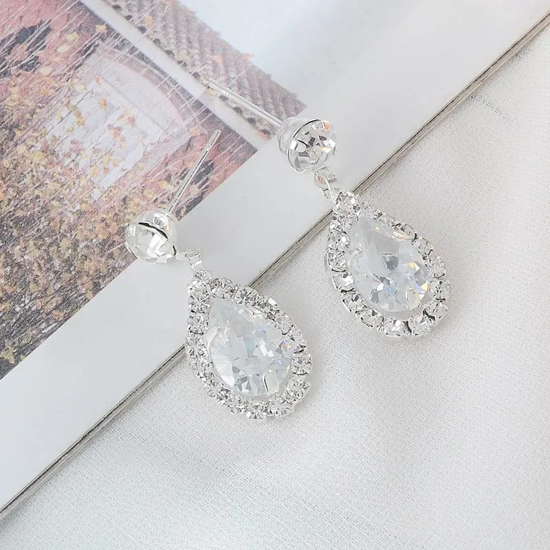 30 Pieces) Minimalist Water Drop Pendant Necklace And Earrings Set