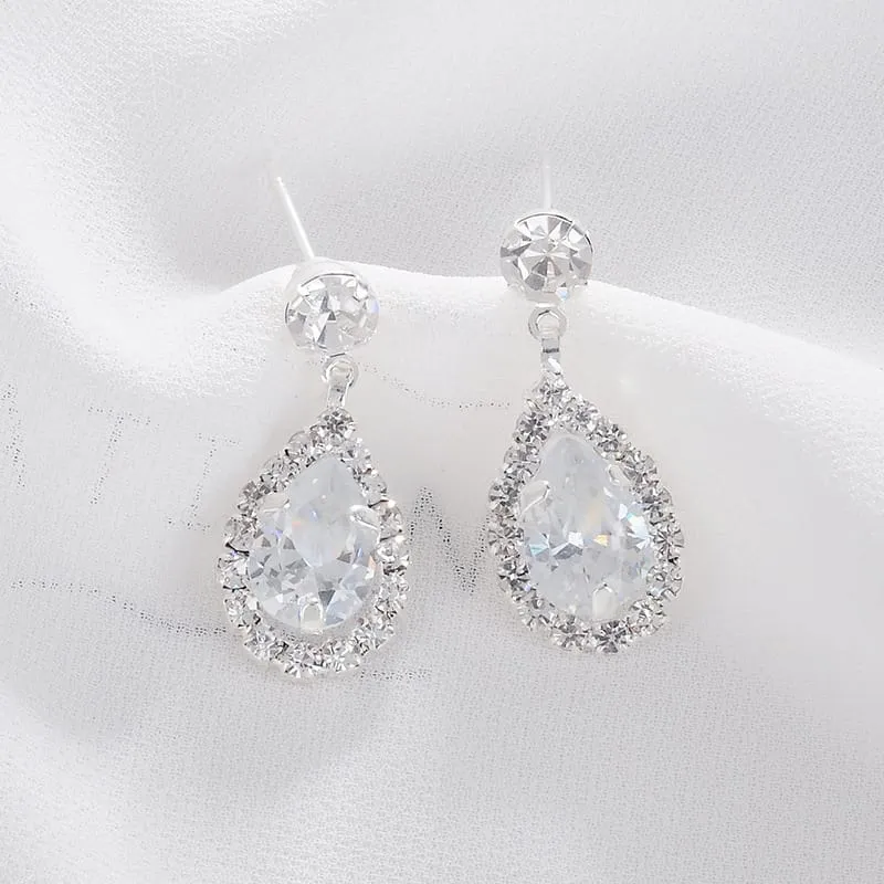 30 Pieces) Minimalist Water Drop Pendant Necklace And Earrings Set