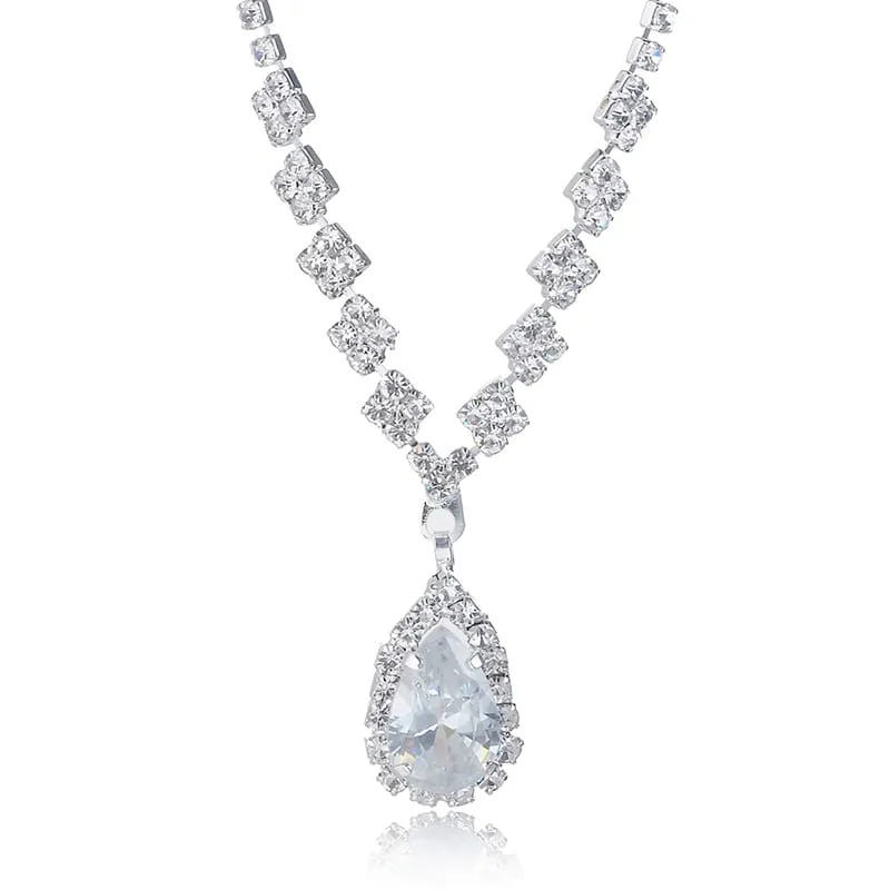 30 Pieces) Minimalist Water Drop Pendant Necklace And Earrings Set