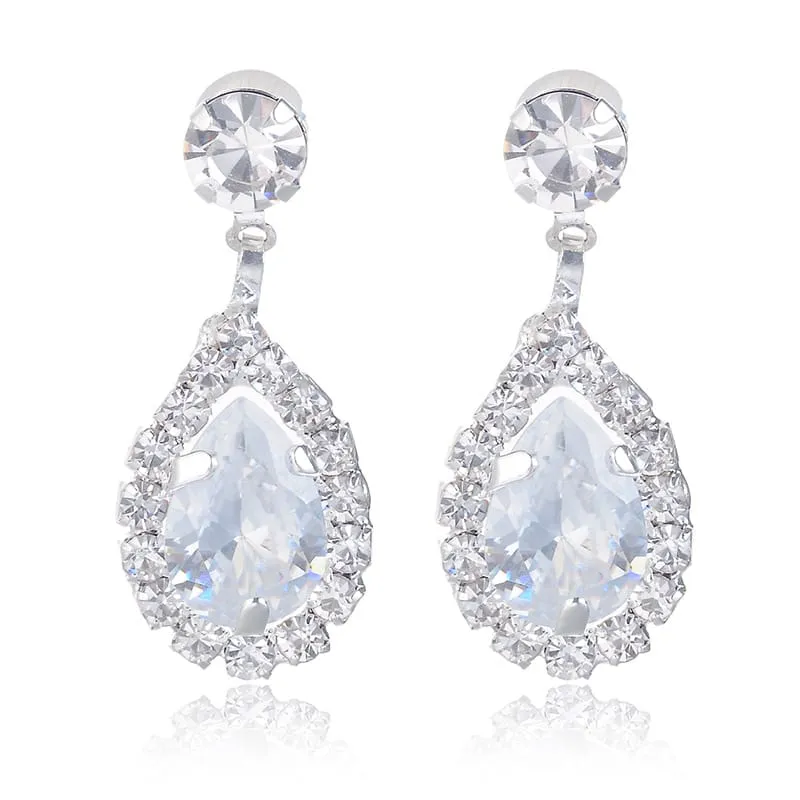 30 Pieces) Minimalist Water Drop Pendant Necklace And Earrings Set