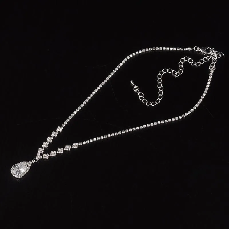 30 Pieces) Minimalist Water Drop Pendant Necklace And Earrings Set