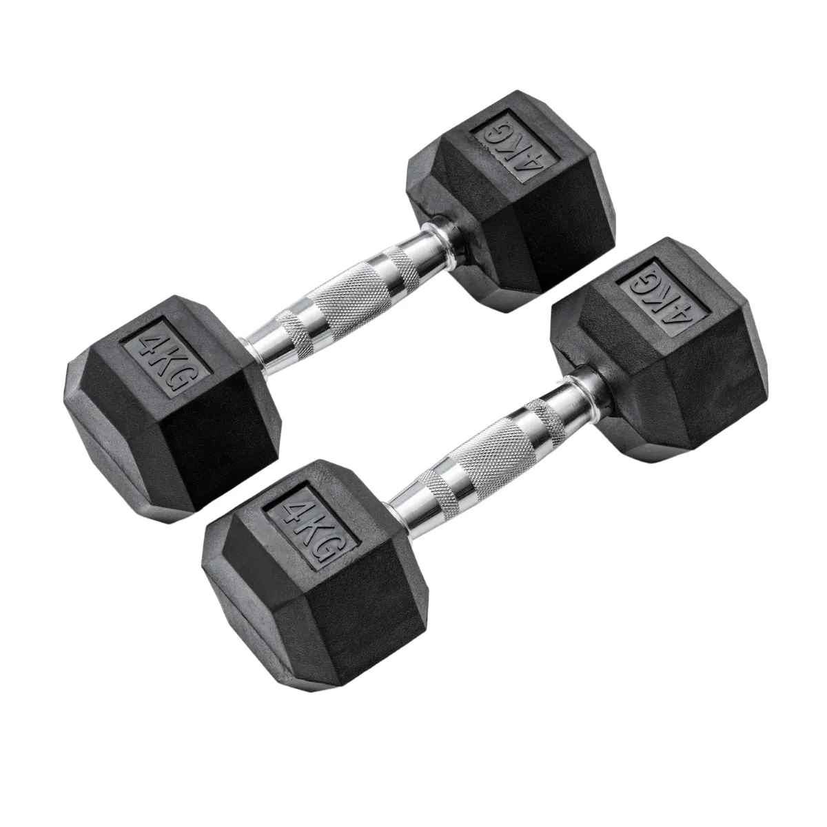 4kg Classic Rubber Hex Dumbbell PAIR