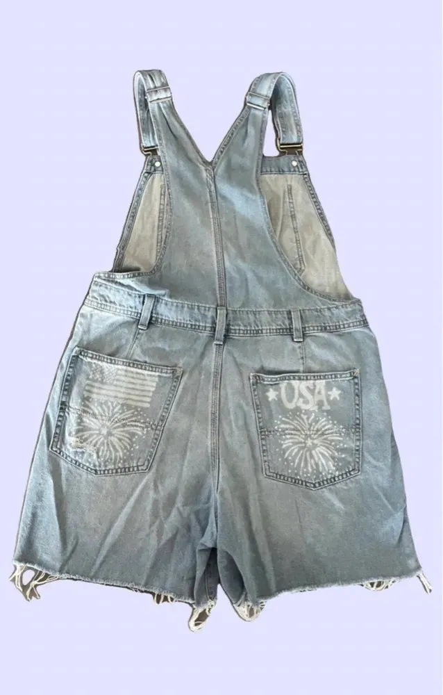 4Th of July Shortalls ~ Size Small