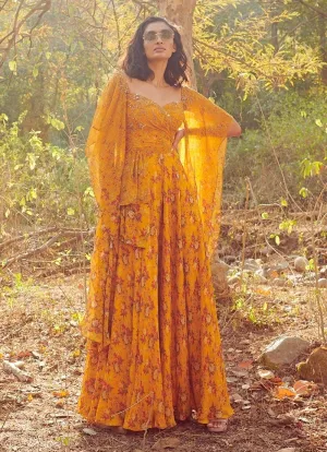 Abbey Yellow Chiffon Jumpsuit
