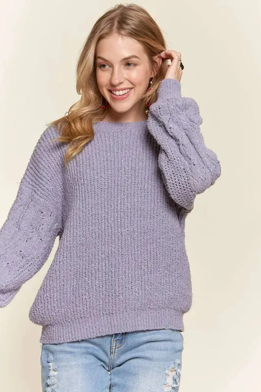 ADORA Puff Sleeve Cozy Sweater Top