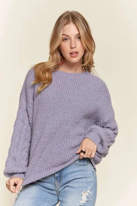 ADORA Puff Sleeve Cozy Sweater Top