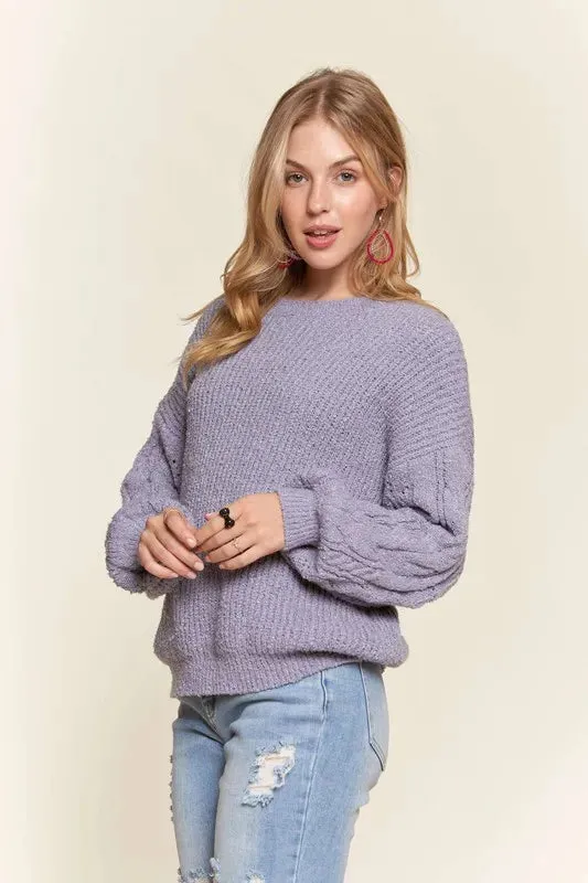 ADORA Puff Sleeve Cozy Sweater Top
