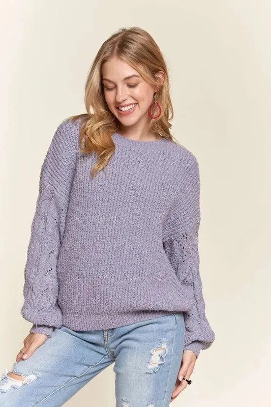 ADORA Puff Sleeve Cozy Sweater Top