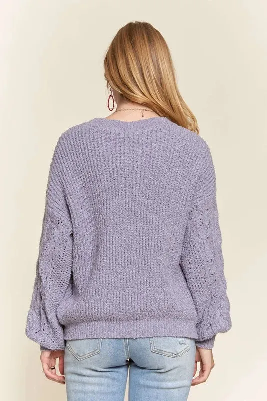ADORA Puff Sleeve Cozy Sweater Top