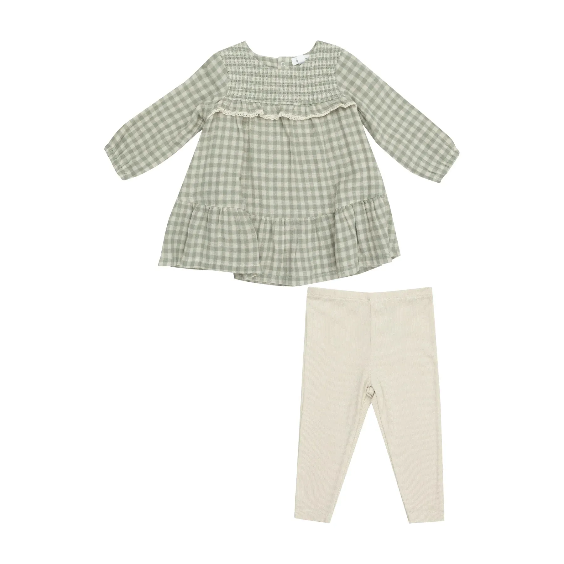 Angel Dear Mini Gingham Dress Set