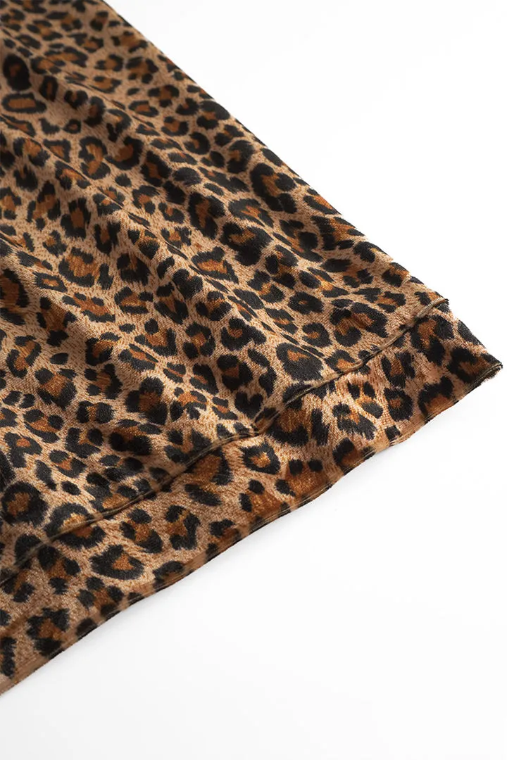 Angela Velour Blouse - Leopard