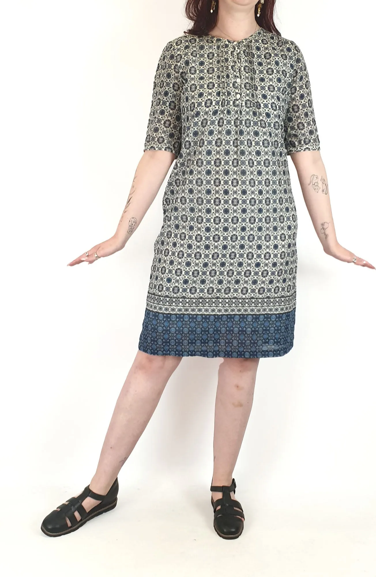 Anna Thomas unique print dress size 12