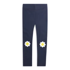 Applique Pima Leggings -- Navy w/ Daisies