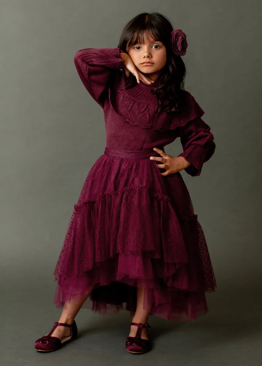 Ariel Sweater in Heather Burgundy