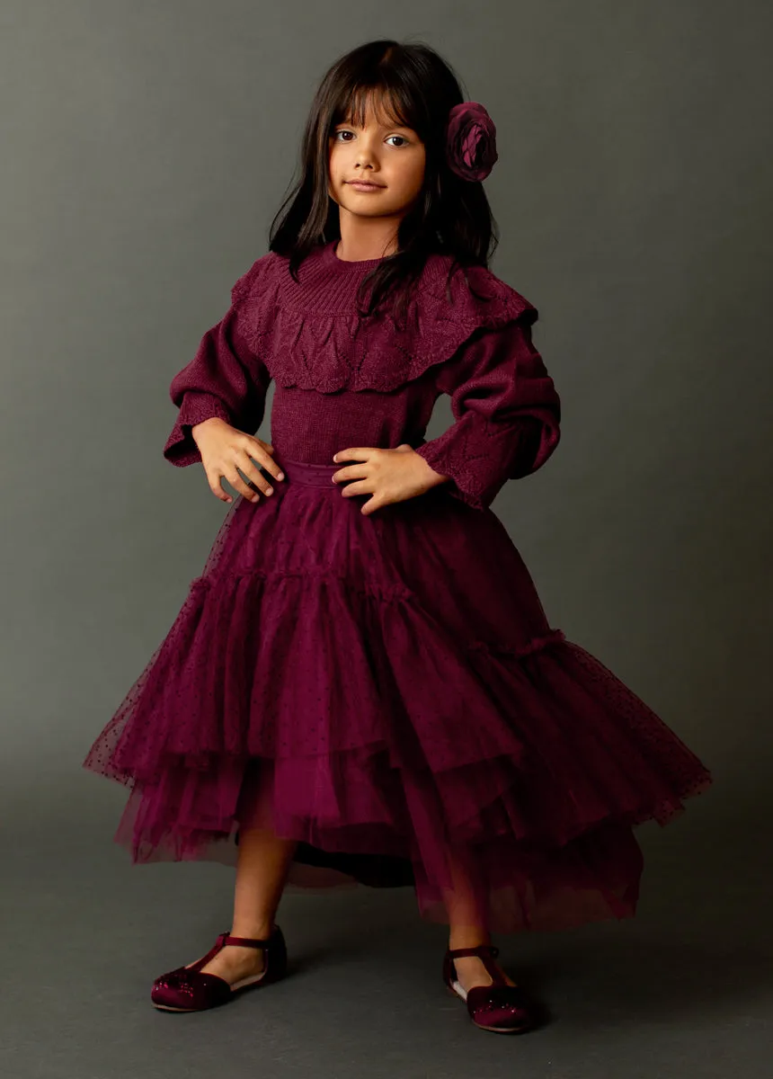 Ariel Sweater in Heather Burgundy