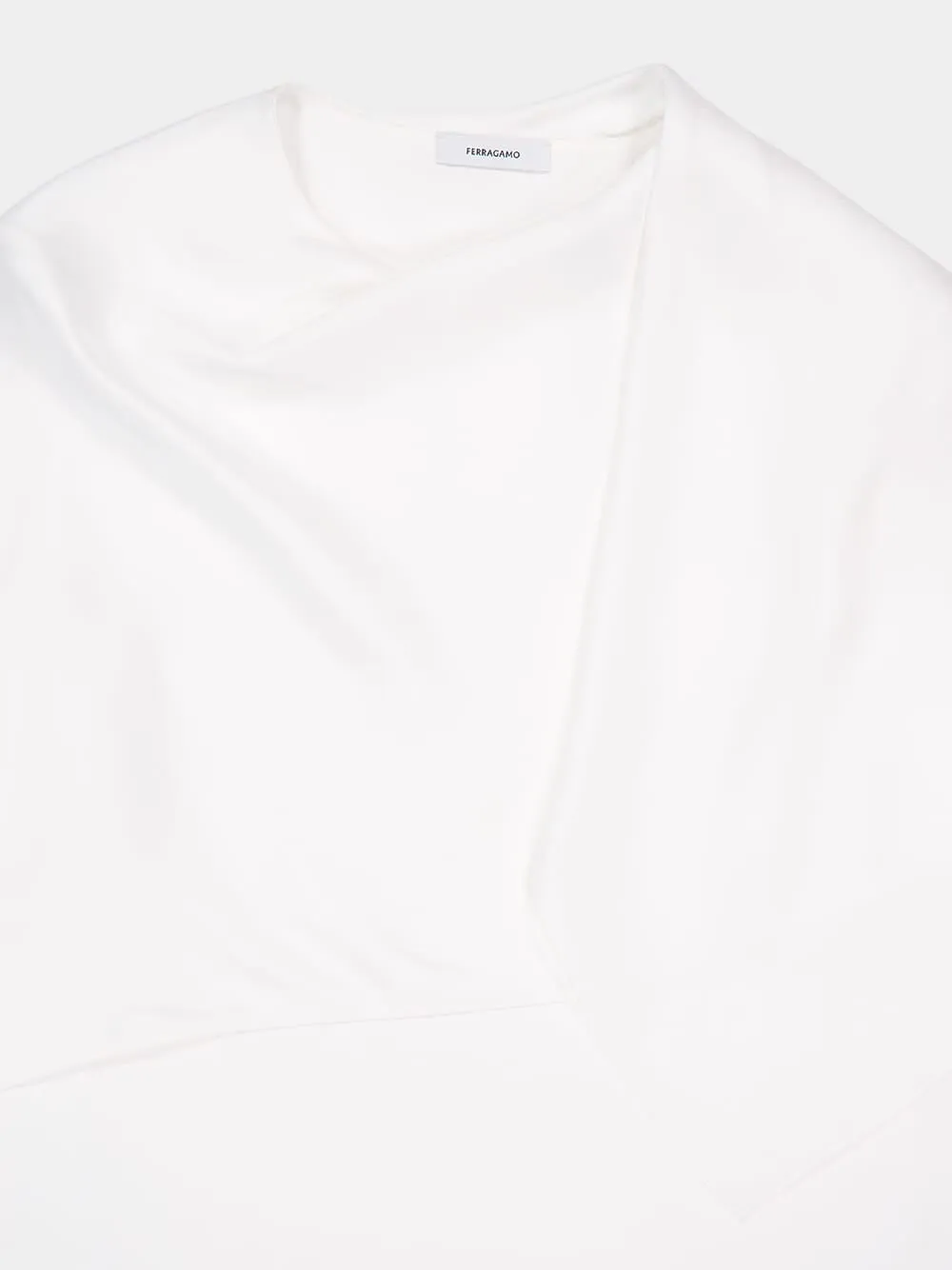 Asymmetric Draped White Top