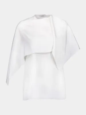 Asymmetric Draped White Top