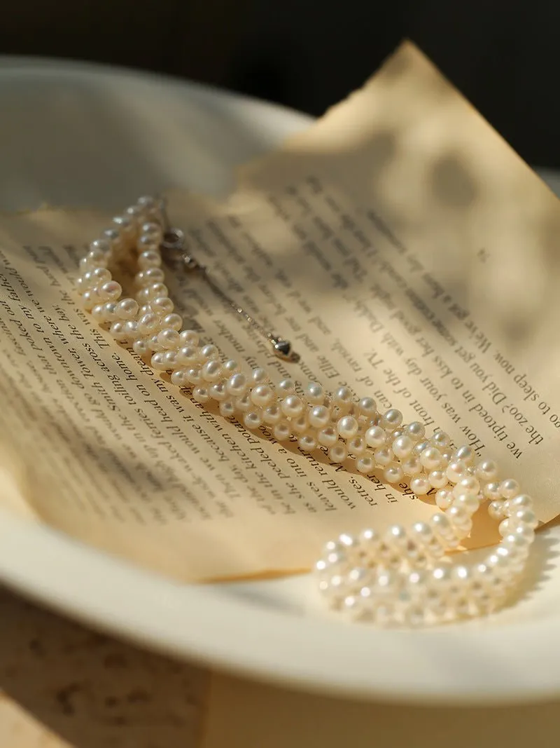 Aurora Lace Handwoven Pearl Necklace