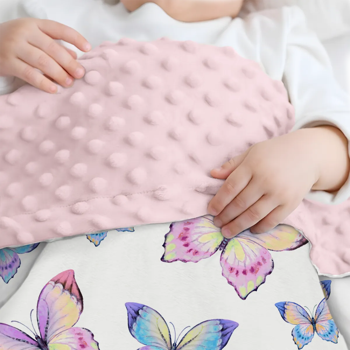 Baby Blankets for Girls 30 x 40 - Kids Throw Fleece Blankets with Layer Dotted Backing - Gifts for Birthday Nursery Newborn Toddler Baby Shower
