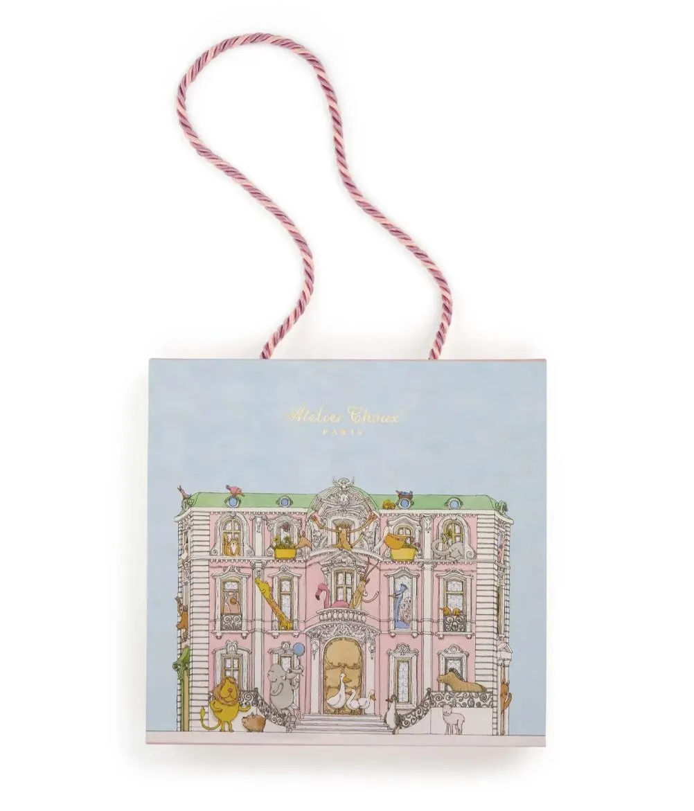 Baby Blue Carousel Swaddle with Gift Box