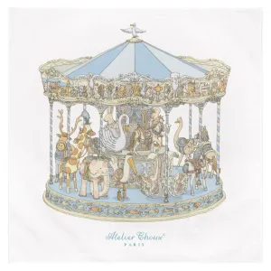 Baby Blue Carousel Swaddle with Gift Box
