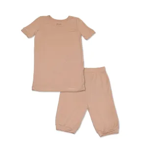 Bamboo Short Sleeve Top & Shorts Pajama Set (Maple Sugar)