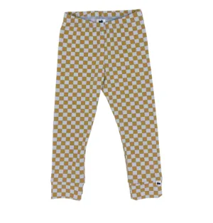 Bamboo/Cotton Leggings | Blue Checkers