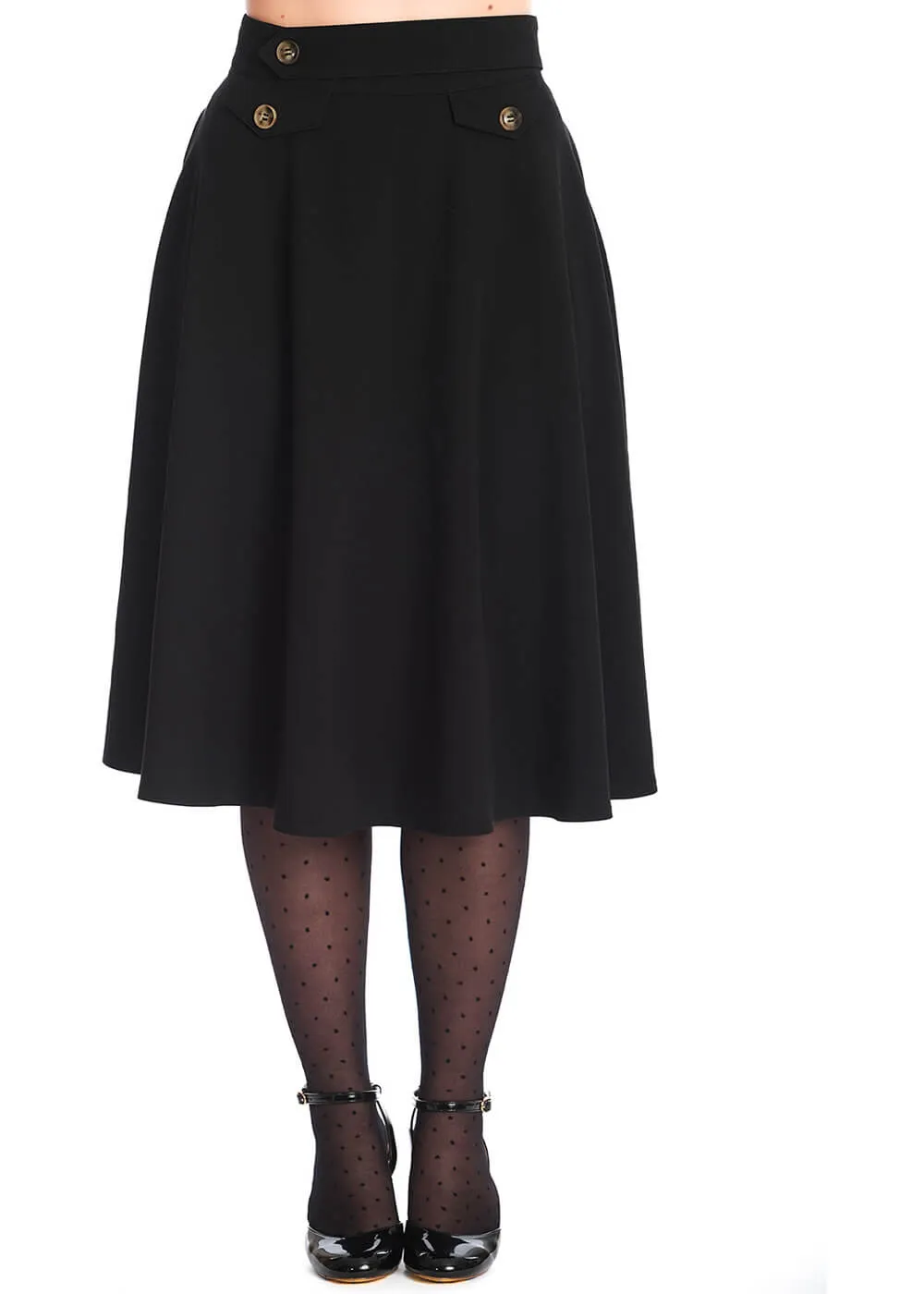 Banned Book Club 50's Swing Skirt Black