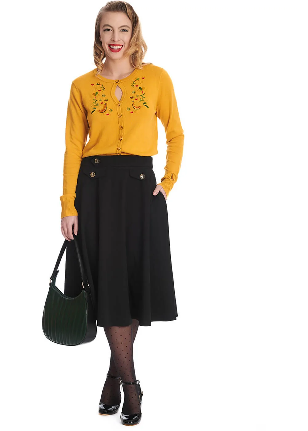 Banned Book Club 50's Swing Skirt Black