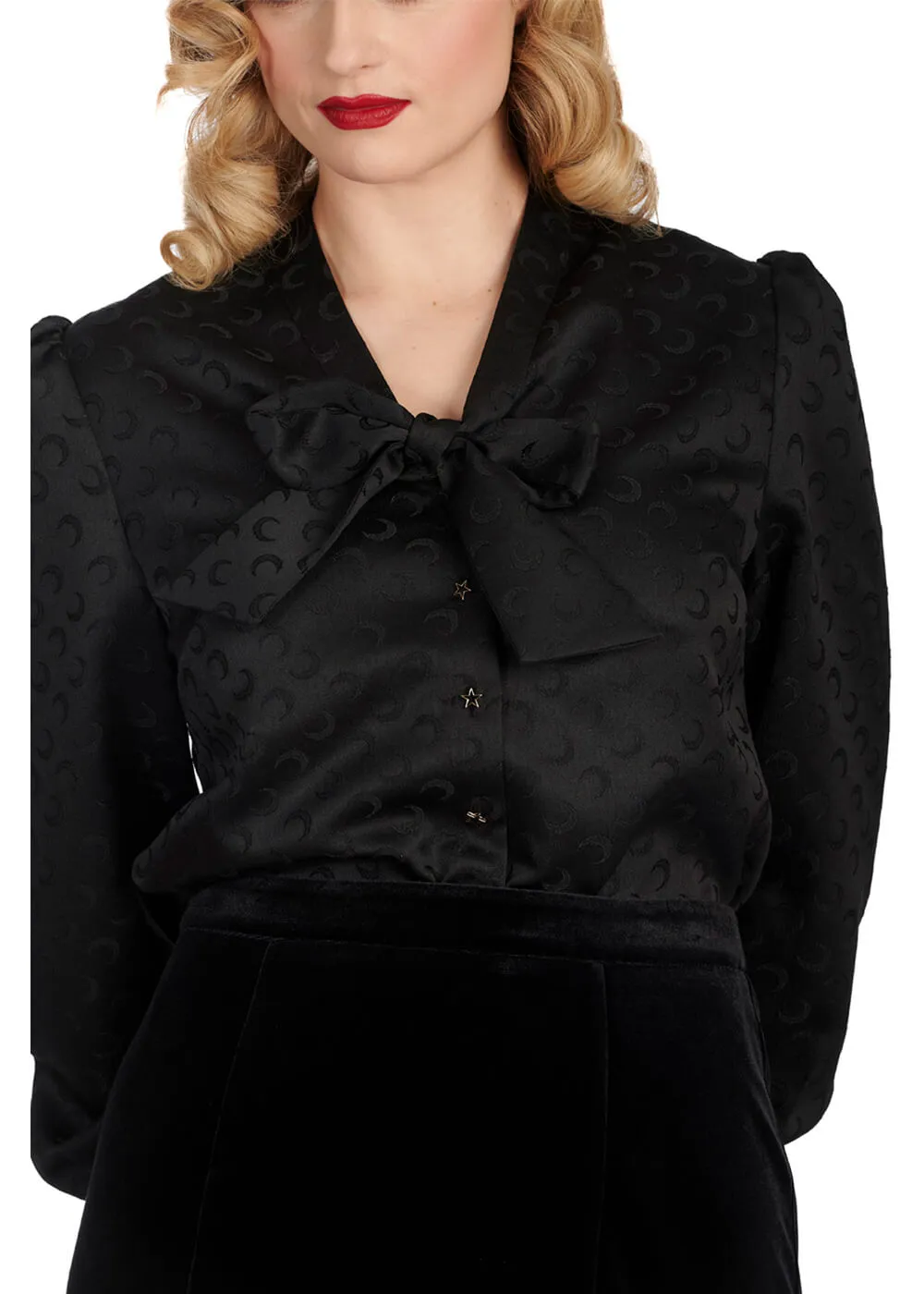 Banned Half Moon Blouse Black