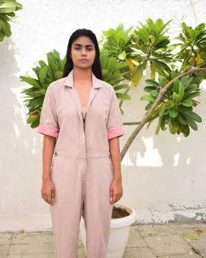Bark Grey Linen Jumpsuit