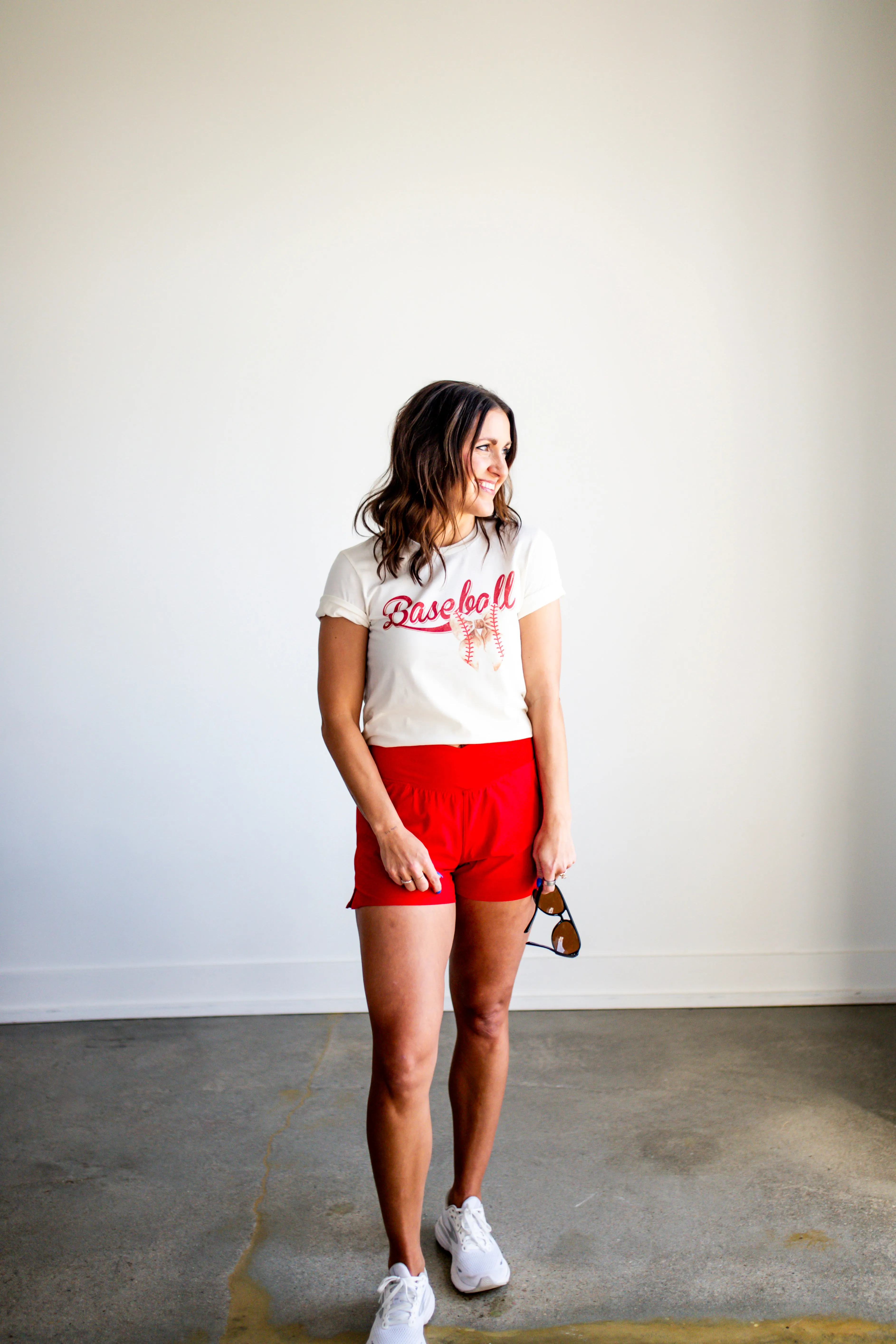 Baseball Bow Cream Graphic Tee