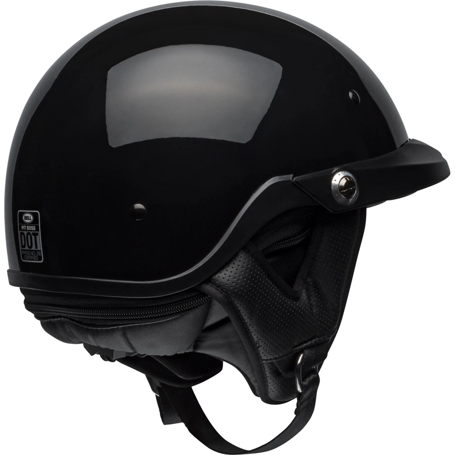 Bell Pit Boss Motorcycle Open Face and 3/4 Helmet Gloss Black