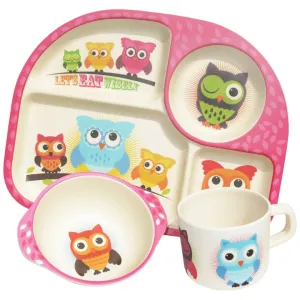 Bim Bamboo Owls Fibre Dining Set 3 Piece