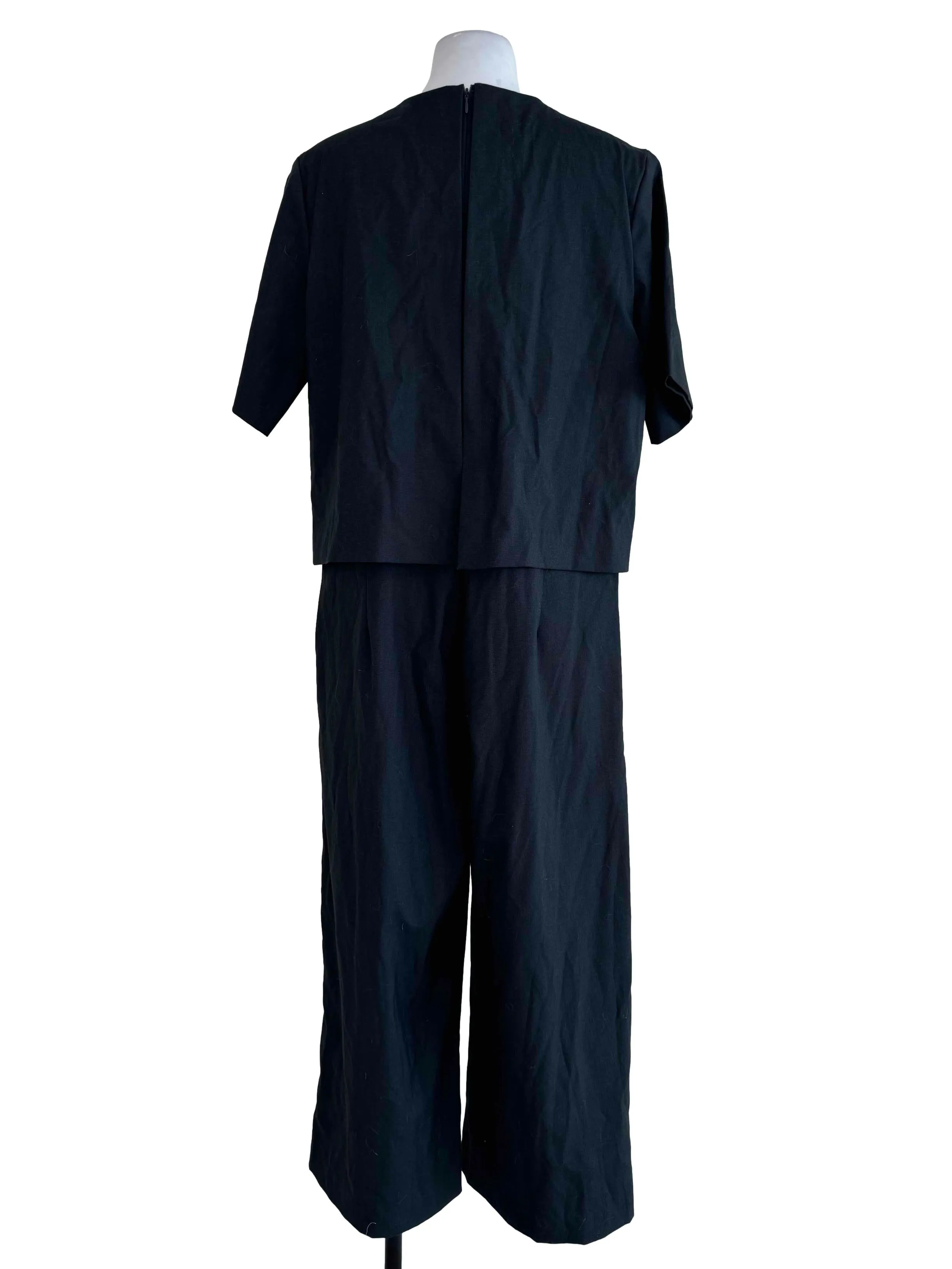Black Anchor Plain Jumpsuit