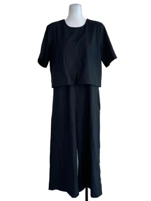 Black Anchor Plain Jumpsuit