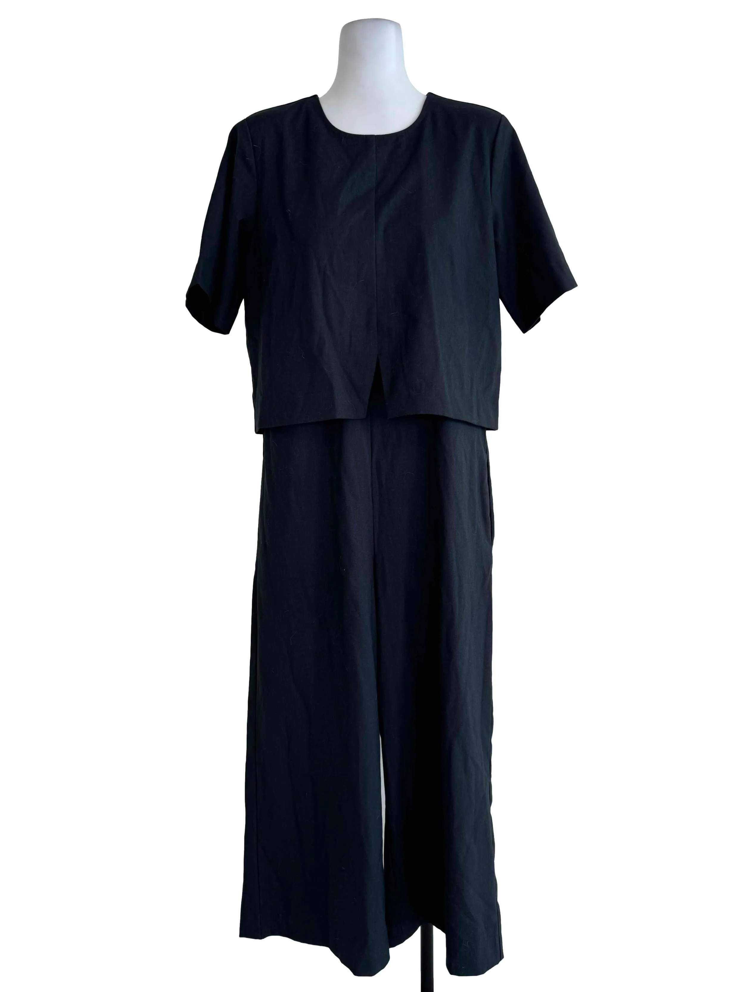 Black Anchor Plain Jumpsuit