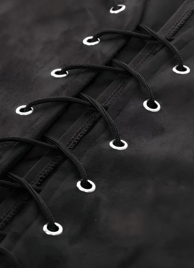 Black Suede Steampunk Flak Jacket Vest