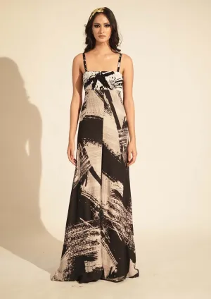 Black white printed jumpsuit