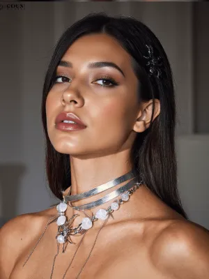 Blakeley Spider Pearl Fringe Choker