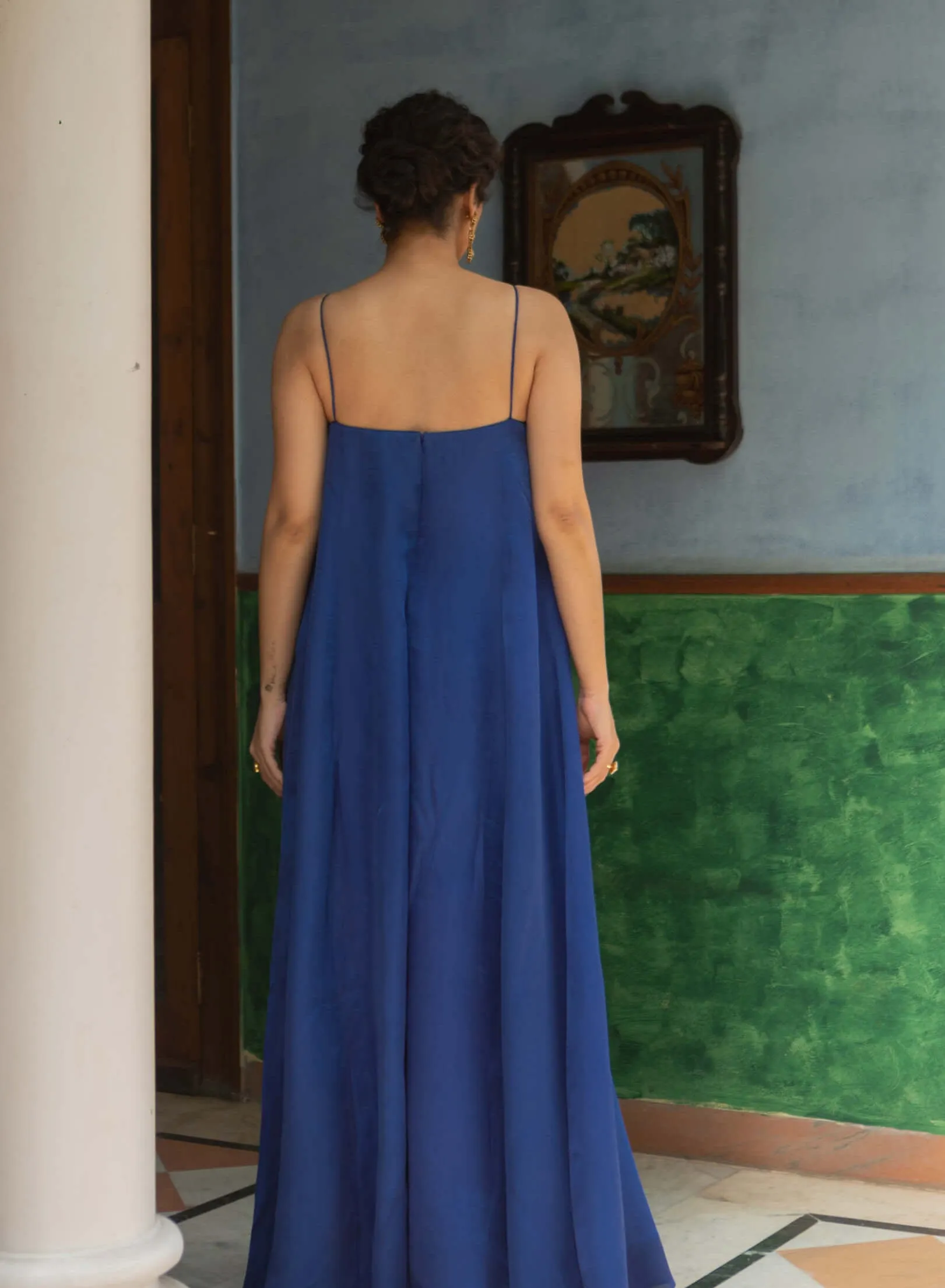 Blue flared jumpsuit