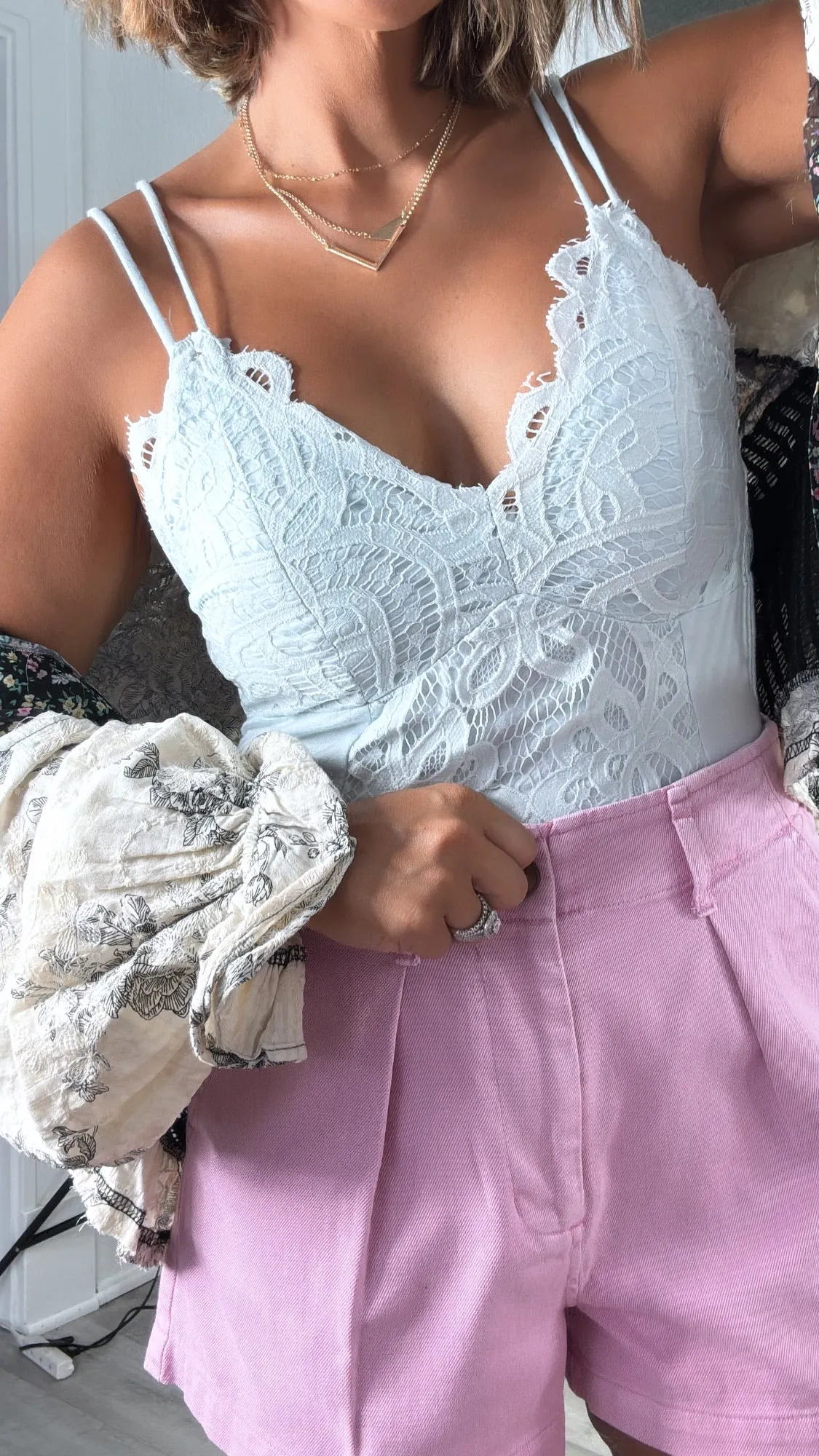 Boho Dreams Lace Bodysuit, Blue