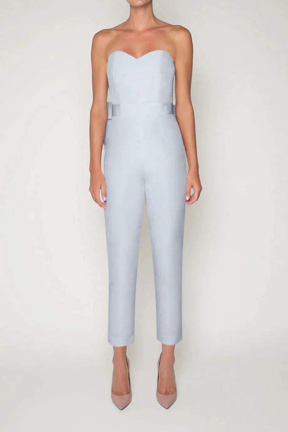 Bow Back Silk Faille Jumpsuit