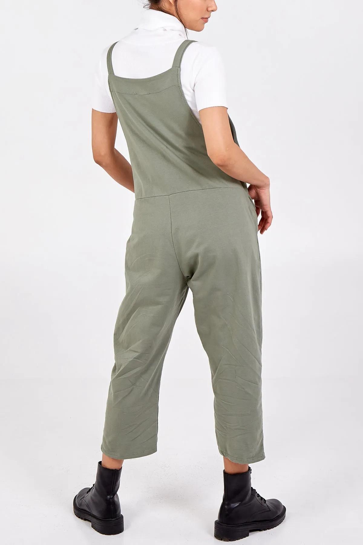 Bow Detail Plain Dungarees